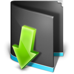 Downloads Folder Black Icon 256x256 png